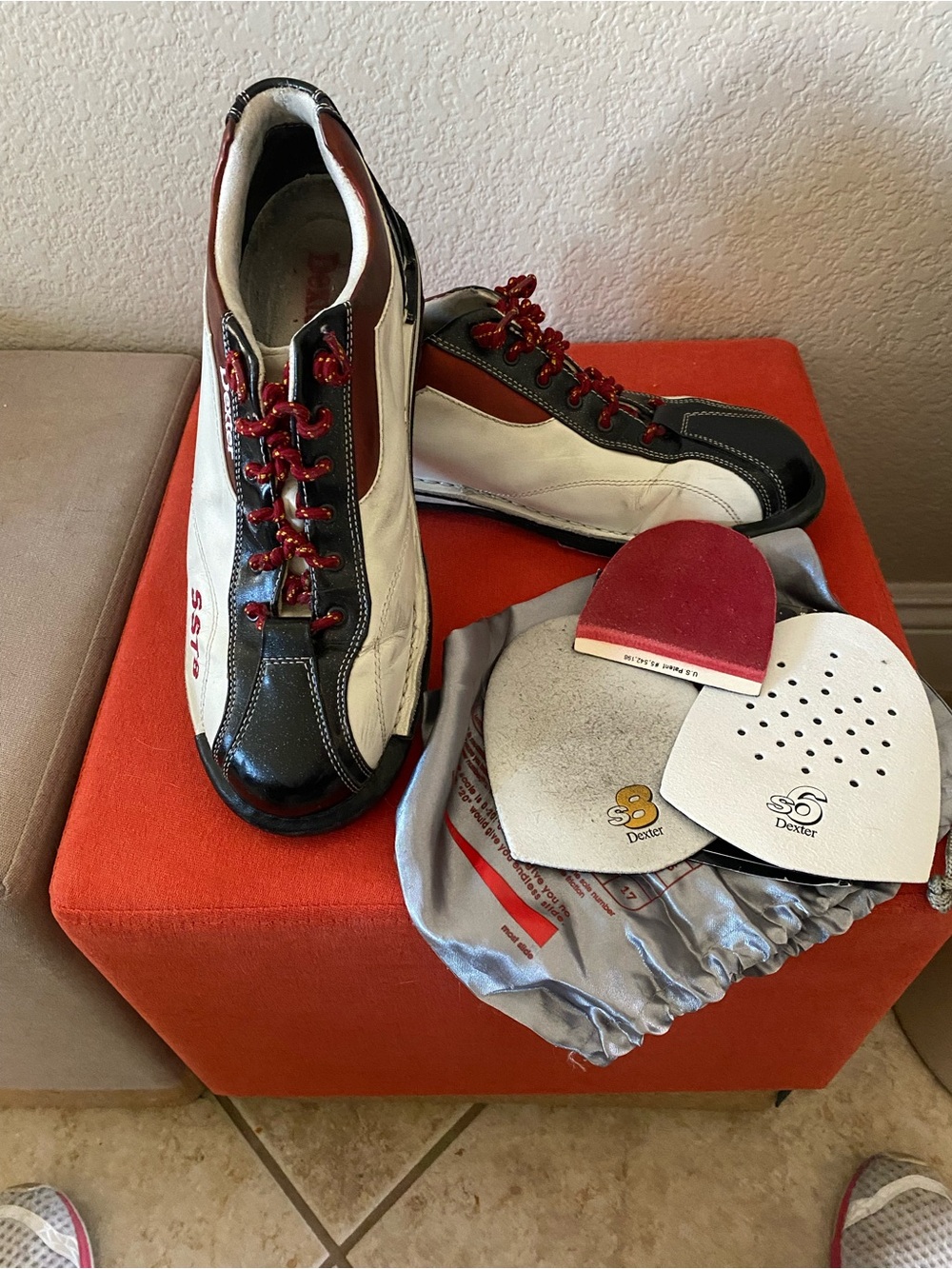 Dexter Women's Black White and Red Athletic Bowling Shoes